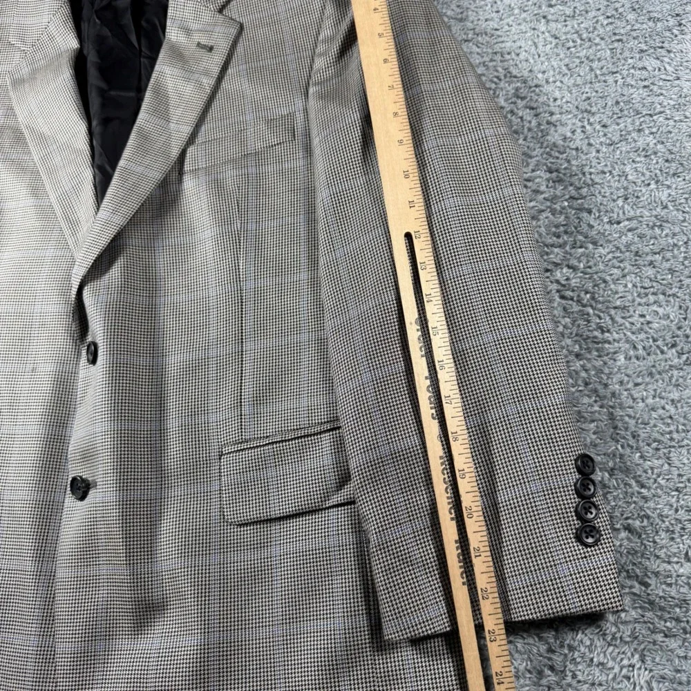 Jos. A. Bank Sport Coat Mens 42S Silk Wool Houndstooth Windowpane Jacket 2 Butto